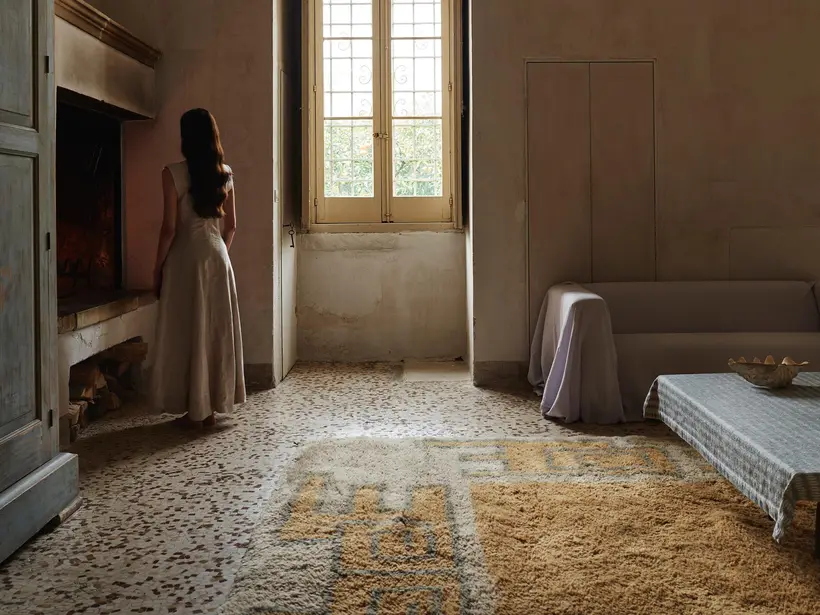 Alato Goldenrod Linen - alfombra marroquí artesanal TAZZRA Marrakech
