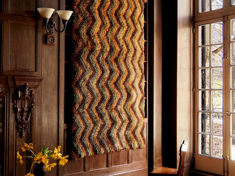 Ayaz Runner Sage Green Chocolate Brown Ochre - handgefertigter marokkanischer Teppich TAZZRA Marrakesch Ayaz Runner Sage Green Chocolate Brown Ochre - handgefertigter marokkanischer Teppich TAZZRA Marrakesch