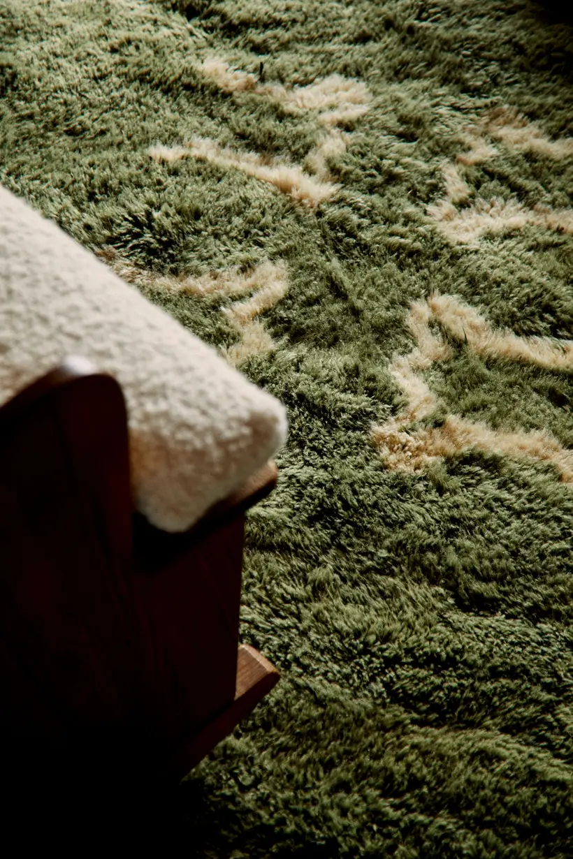 Balustrade Forest Green Natural Wool - tapis marocain fait main TAZZRA Marrakech Balustrade Forest Green Natural Wool - tapis marocain fait main TAZZRA Marrakech