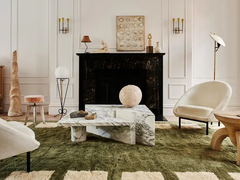 Boundaries Sage Green Natural Wool - handmade Moroccan rug by TAZZRA Marrakech Boundaries Sage Green Natural Wool - handmade Moroccan rug by TAZZRA Marrakech