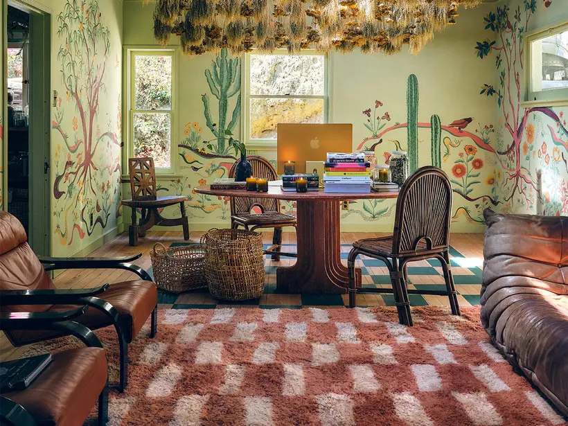 Garden Fountain Camellia Protea - handmade Moroccan rug by TAZZRA Marrakech Garden Fountain Camellia Protea - handmade Moroccan rug by TAZZRA Marrakech