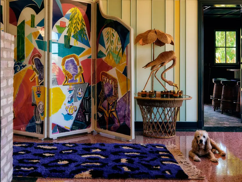 Leopard Majorelle Blue Midnight Black Oat - tapis marocain fait main TAZZRA Marrakech Leopard Majorelle Blue Midnight Black Oat - tapis marocain fait main TAZZRA Marrakech