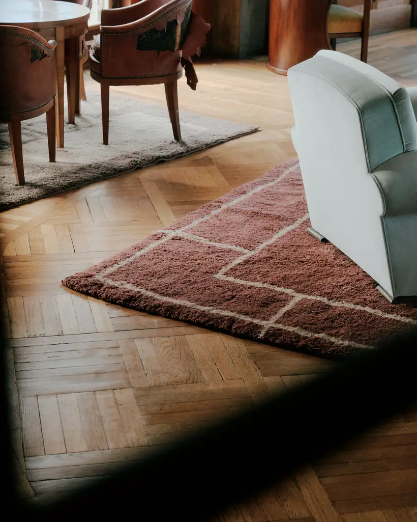 Mak Oxblood Avorio - tapis marocain fait main TAZZRA Marrakech Mak Oxblood Avorio - tapis marocain fait main TAZZRA Marrakech