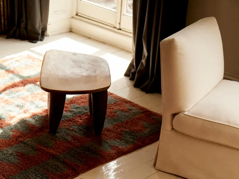 Massif Runner Oxblood Nightfall - tapis marocain fait main TAZZRA Marrakech