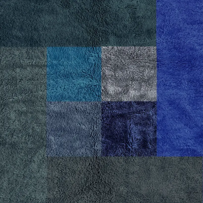 Adrar Majorelle Pompon - tapis marocain fait main TAZZRA Marrakech Adrar Majorelle Pompon - tapis marocain fait main TAZZRA Marrakech