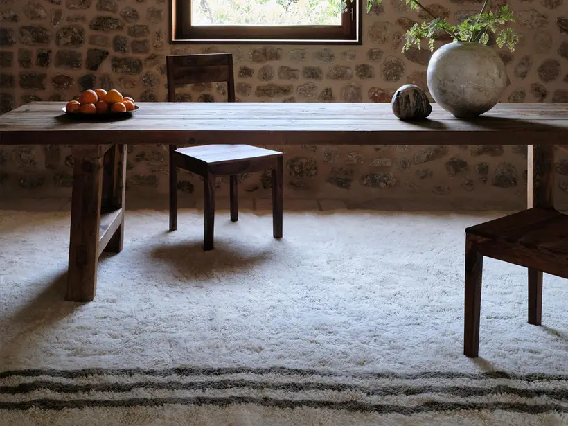 Restraint Natural Wool Sage Green - سجادة مغربية يدوية TAZZRA مراكش Restraint Natural Wool Sage Green - سجادة مغربية يدوية TAZZRA مراكش