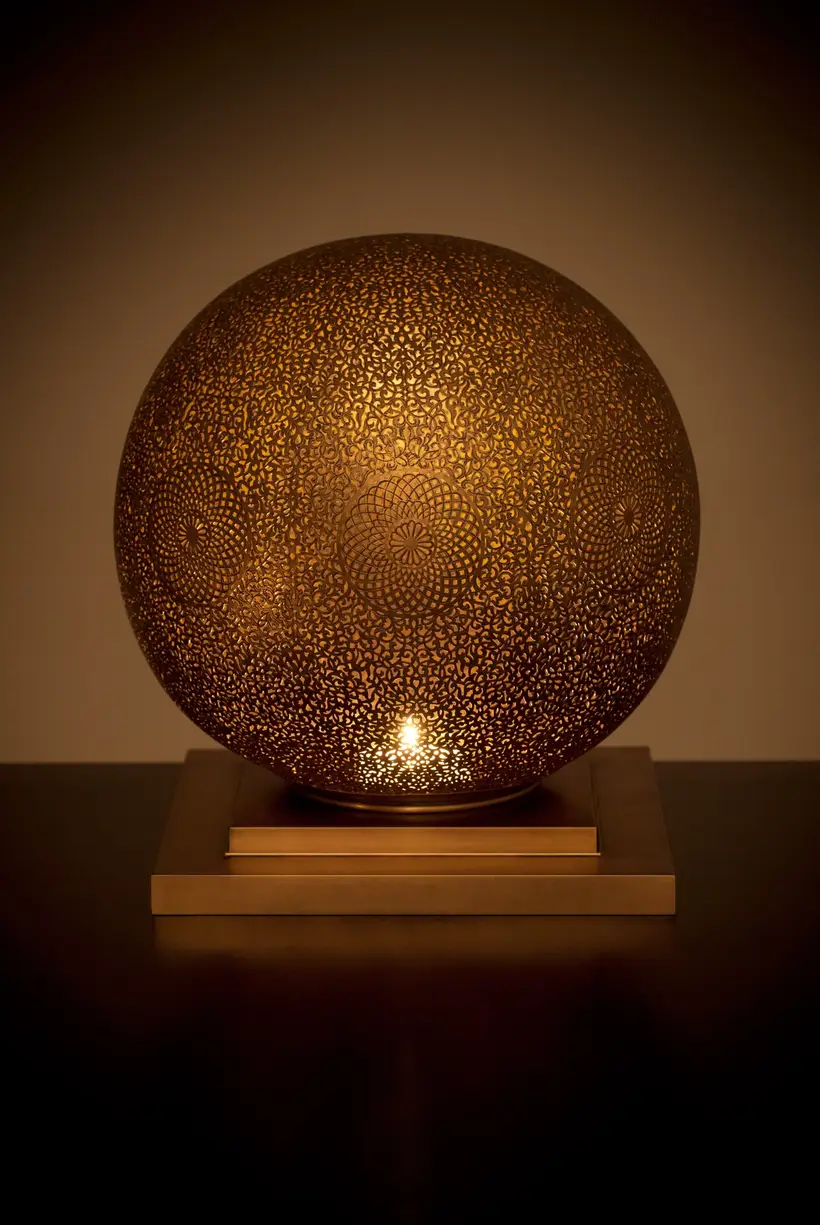 Candle Holder Globe Floral - Moroccan artisan object by TAZZRA Marrakech Candle Holder Globe Floral - Moroccan artisan object by TAZZRA Marrakech