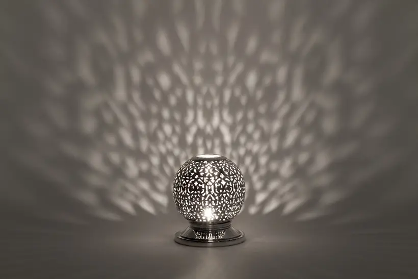 Candle Holder Mini Globe Floral - artisanat marocain TAZZRA Marrakech
