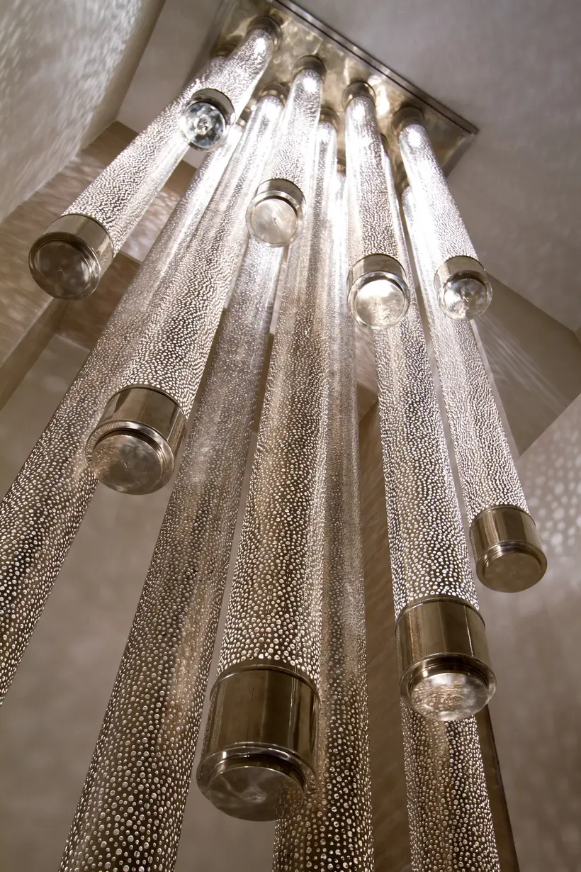 Chandelier 13 Cylinders Liquid Light - artisanat marocain TAZZRA Marrakech