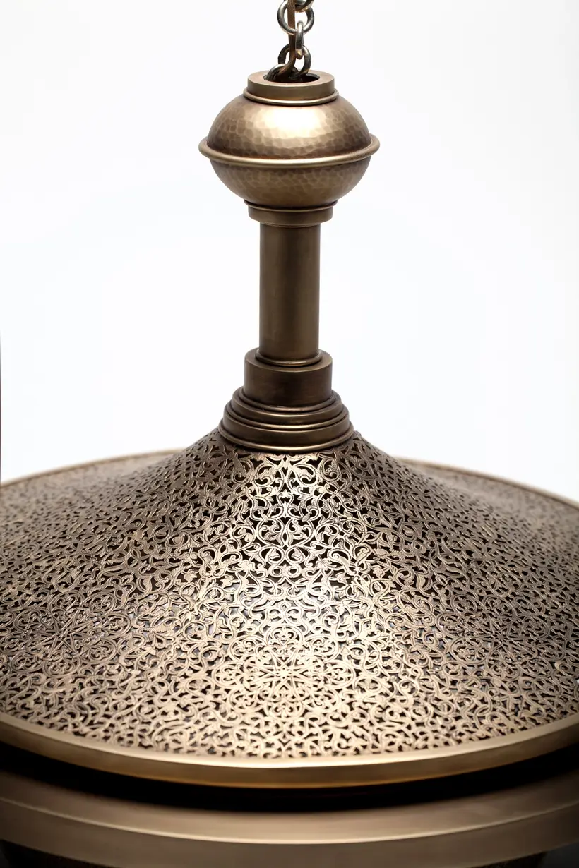 Pendant Glass Cloche Floral - قطعة حرفية مغربية TAZZRA مراكش
