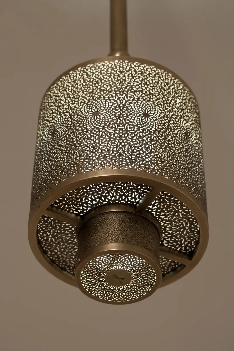 Pendant Glass Cylinder Floral - قطعة حرفية مغربية TAZZRA مراكش Pendant Glass Cylinder Floral - قطعة حرفية مغربية TAZZRA مراكش