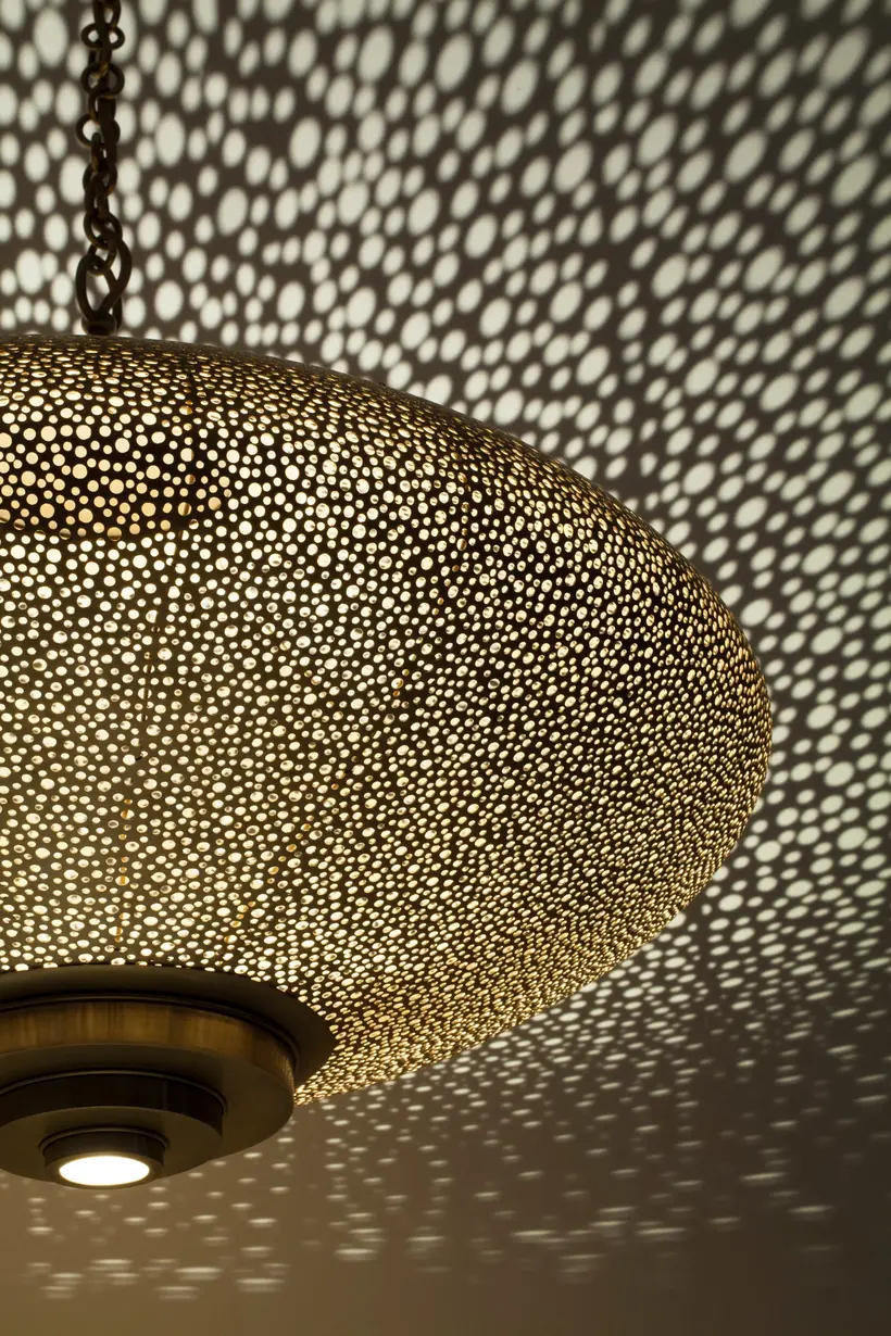 Pendant Squashed Globe Liquid Light - Moroccan artisan object by TAZZRA Marrakech Pendant Squashed Globe Liquid Light - Moroccan artisan object by TAZZRA Marrakech