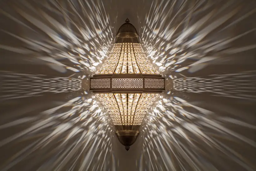 Wall Light Double Pyramid Crystal Floral - artisanat marocain TAZZRA Marrakech Wall Light Double Pyramid Crystal Floral - artisanat marocain TAZZRA Marrakech